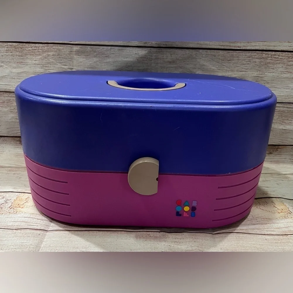 Caboodles Cosmetic Makeup Case 2642 Purple 80s Vintage w/ Mirror